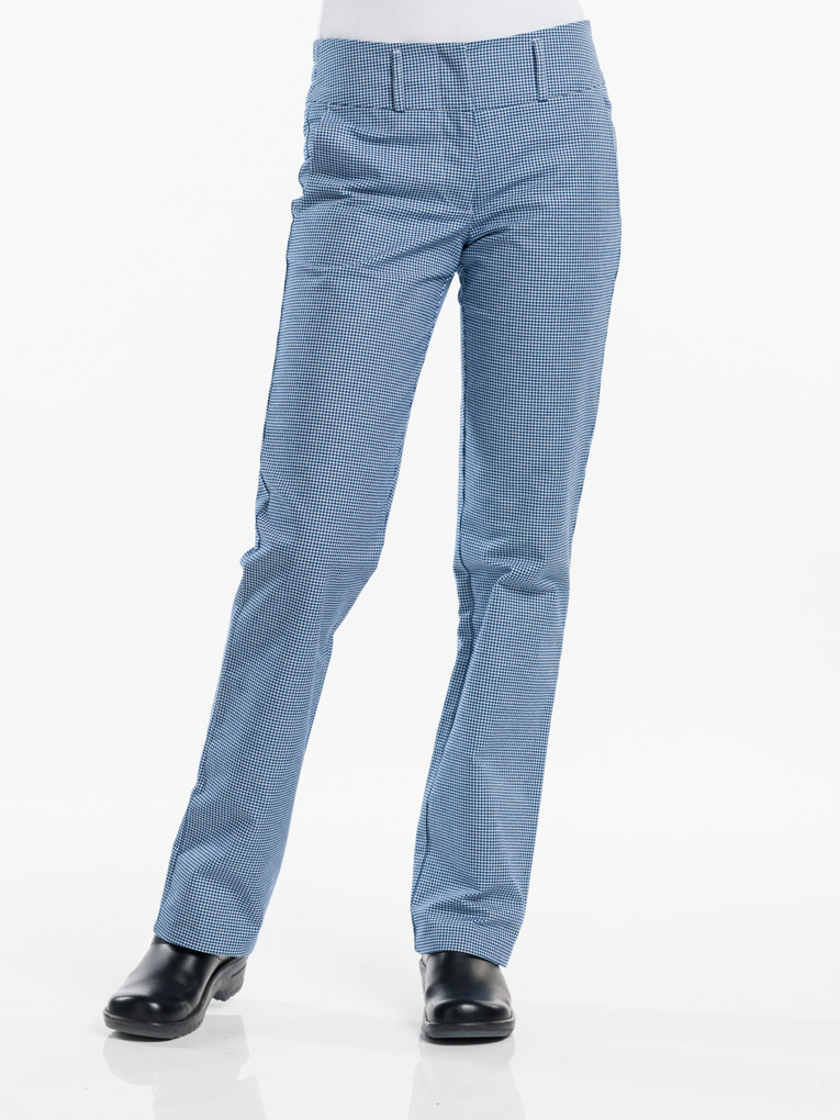 Chef Pants Lady Pepita Blue