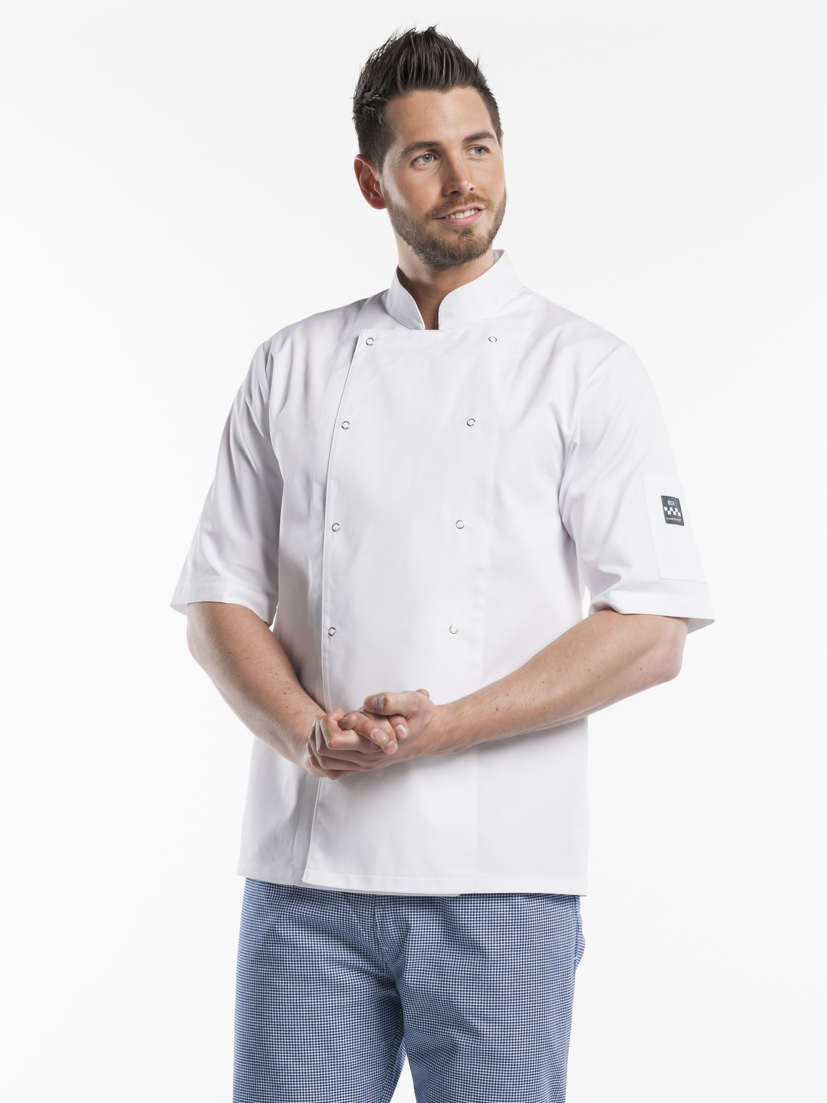 Chef Jacket Hilton Poco White Short Sleeve