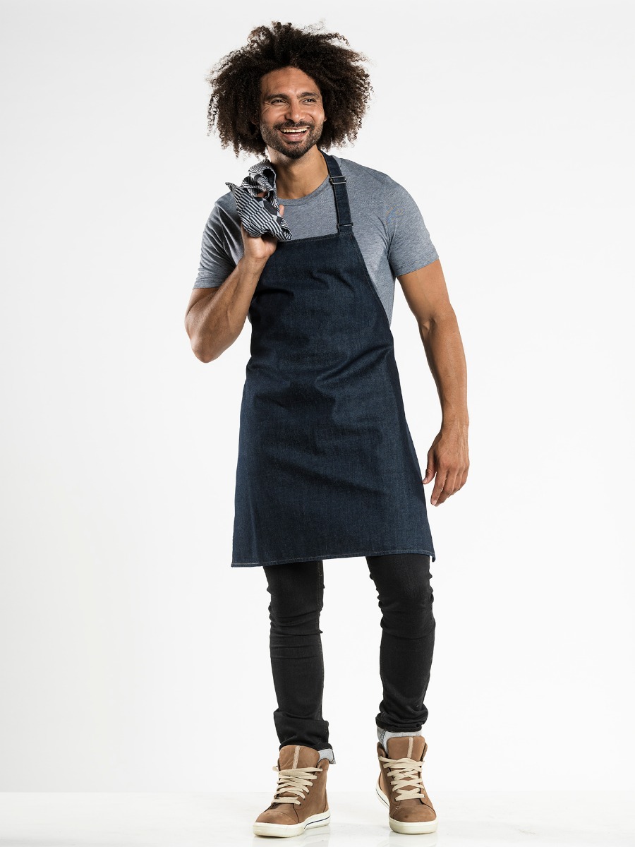 Bib Apron Plain Blue Denim 31" W70 - L80
