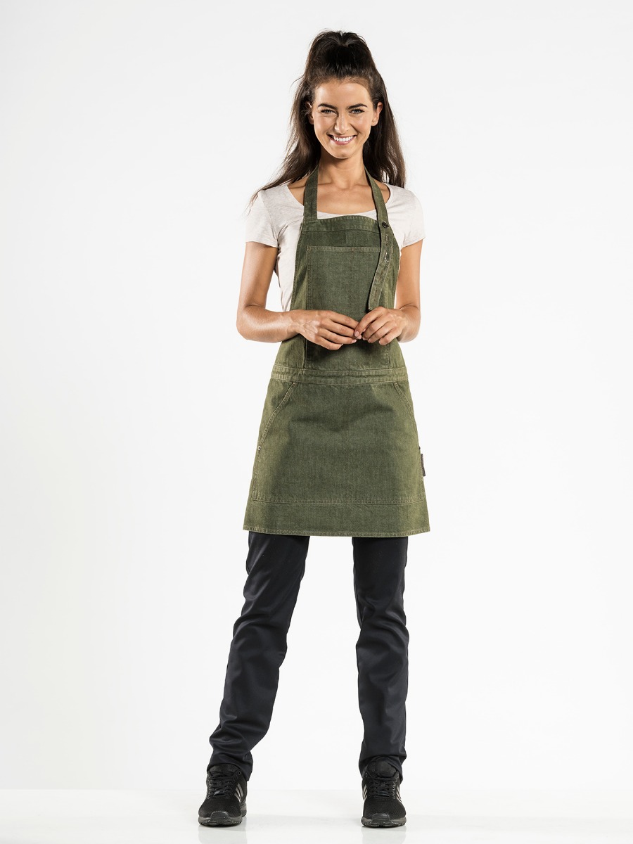 Bib Apron Salopet Green Denim W80 - L70