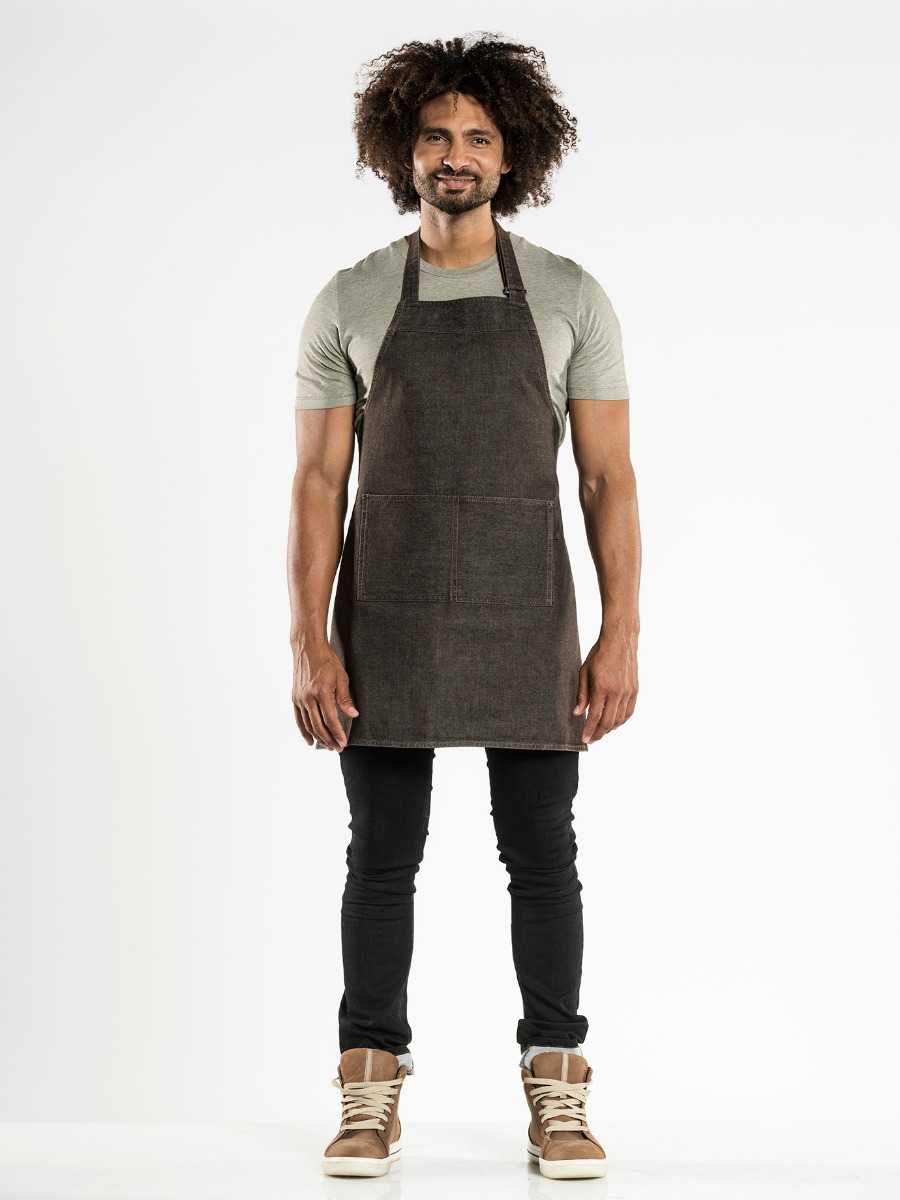 Bib Apron Base Brown Denim W70 - L75