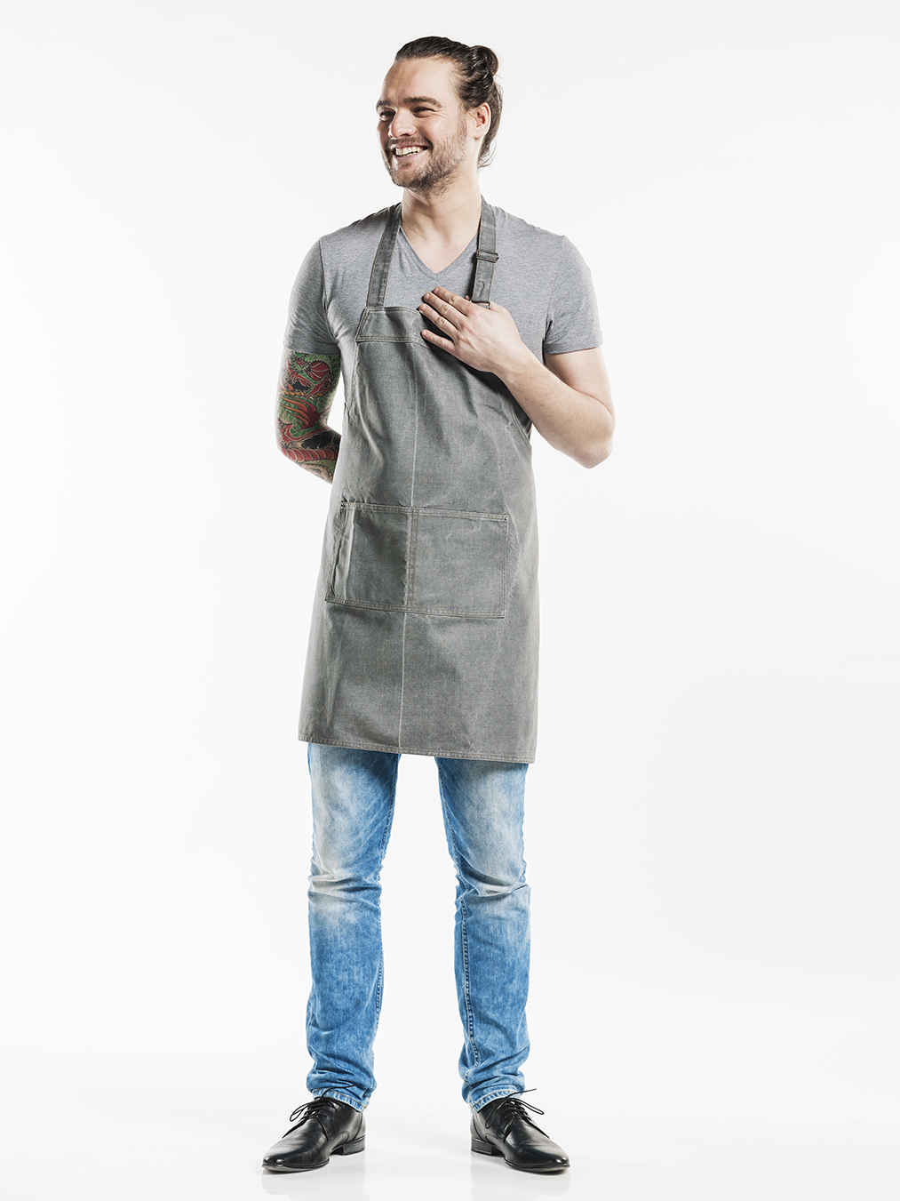 Bib Apron Base Grey Denim W70 - L75