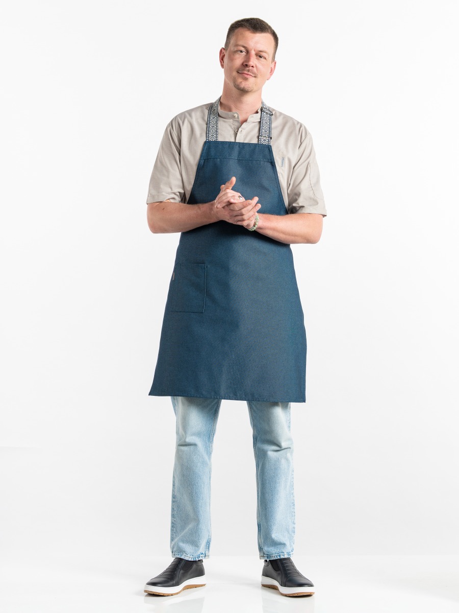 Bib Apron Bohemian Blue W70 - L85