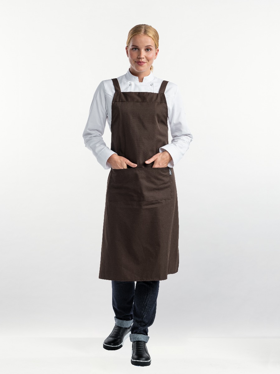 Bib Apron Cross Brown W85 - L100