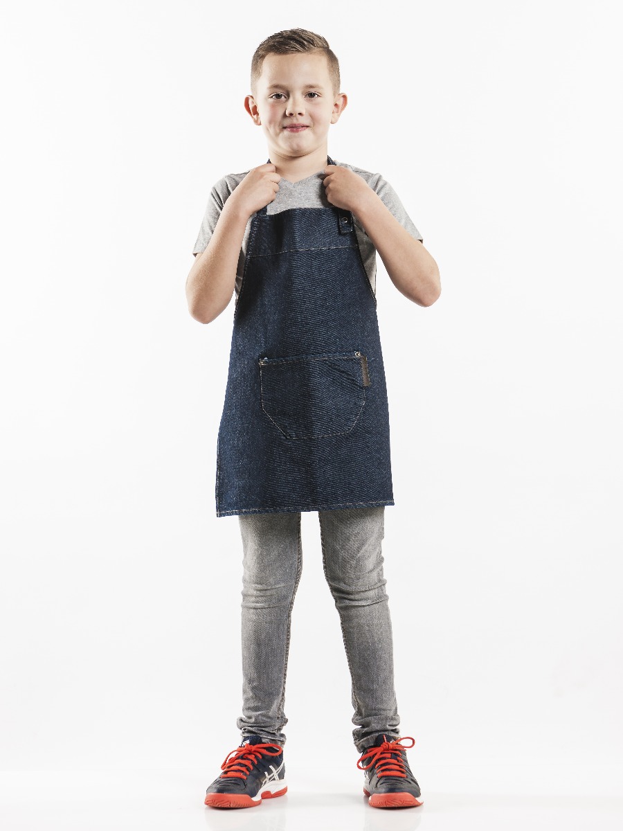Bib Apron Kids Blue Denim W50 - L55