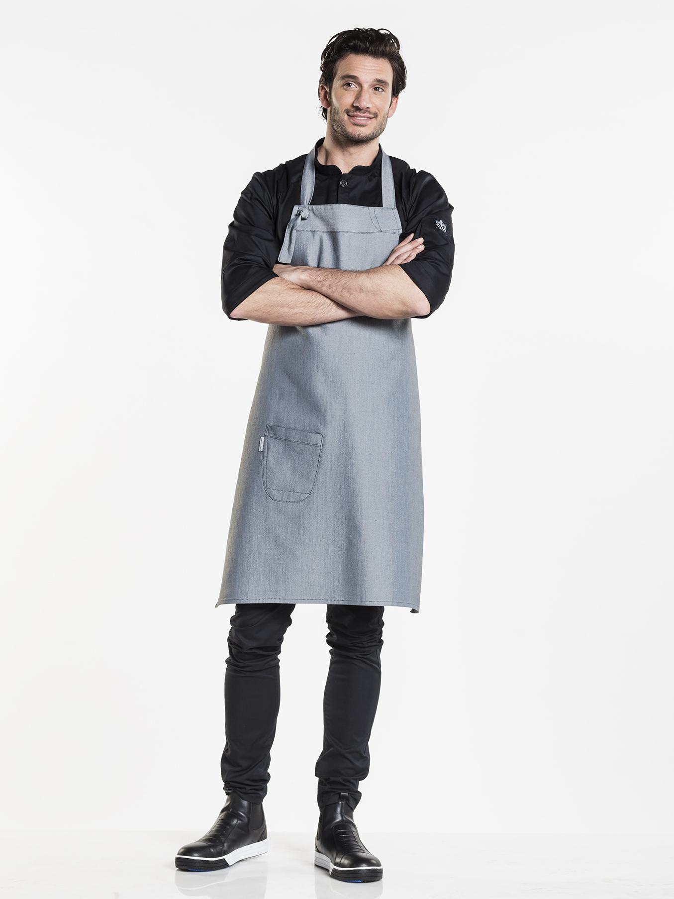 Bib Apron Bujutsu Grey W75 - L90
