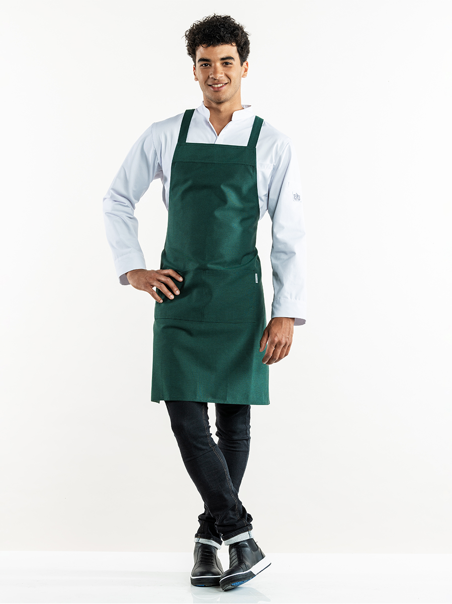 Bib Apron Cross Pine Green W70 - L85