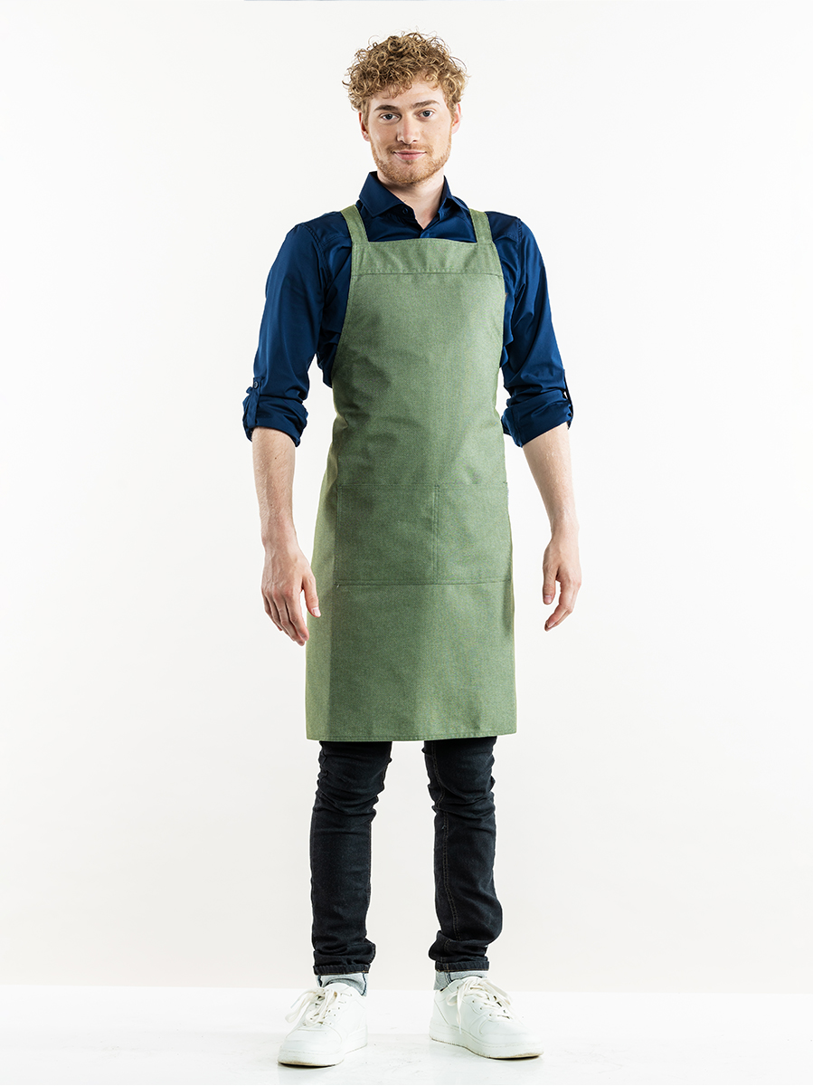 Bib Apron Cross Moss Green W70 - L85