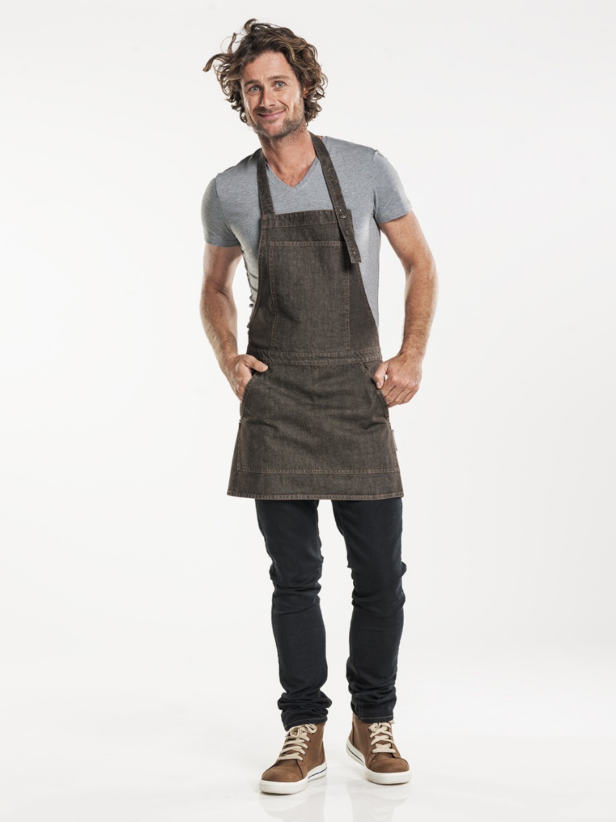 Bib Apron Salopet Brown Denim W80 - L70