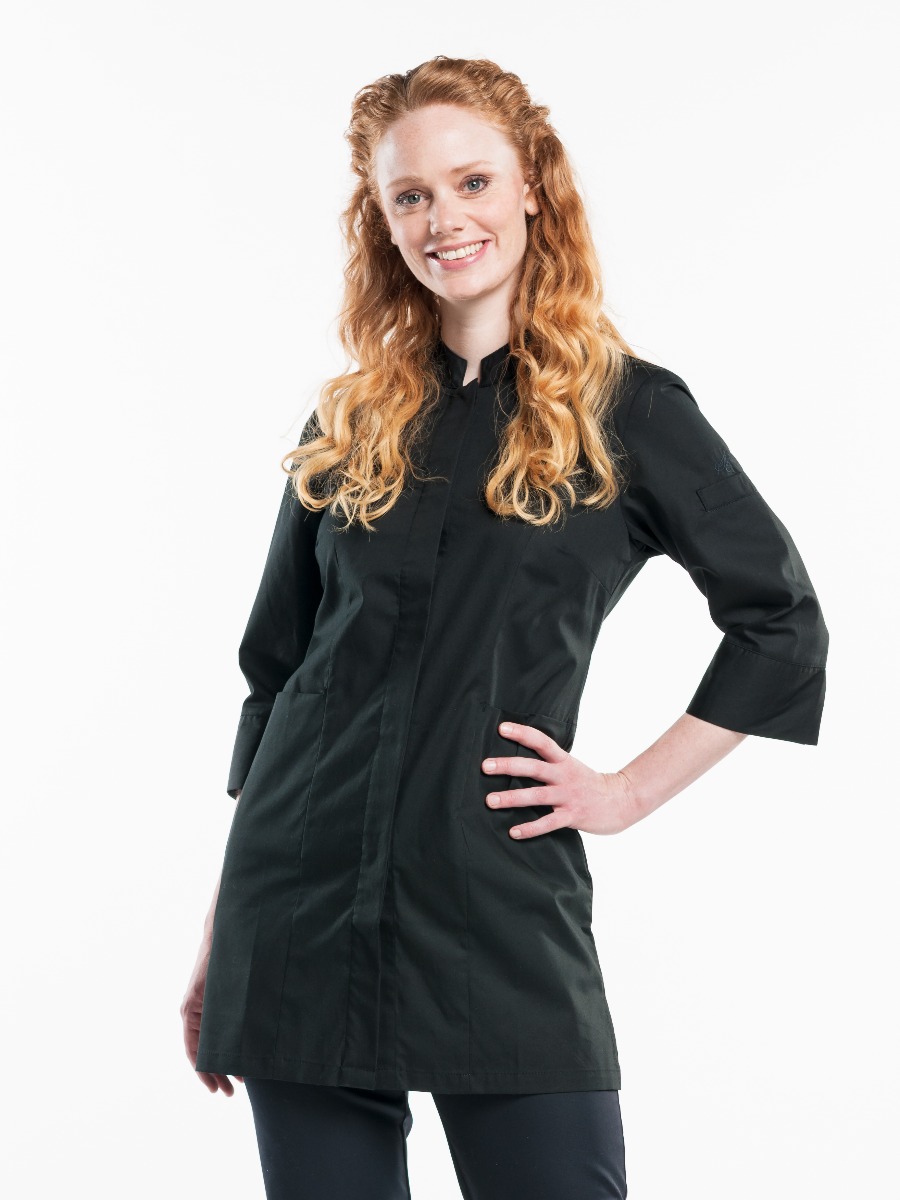 Serving Jacket Women Black Stretch 3/4 Sleeve
