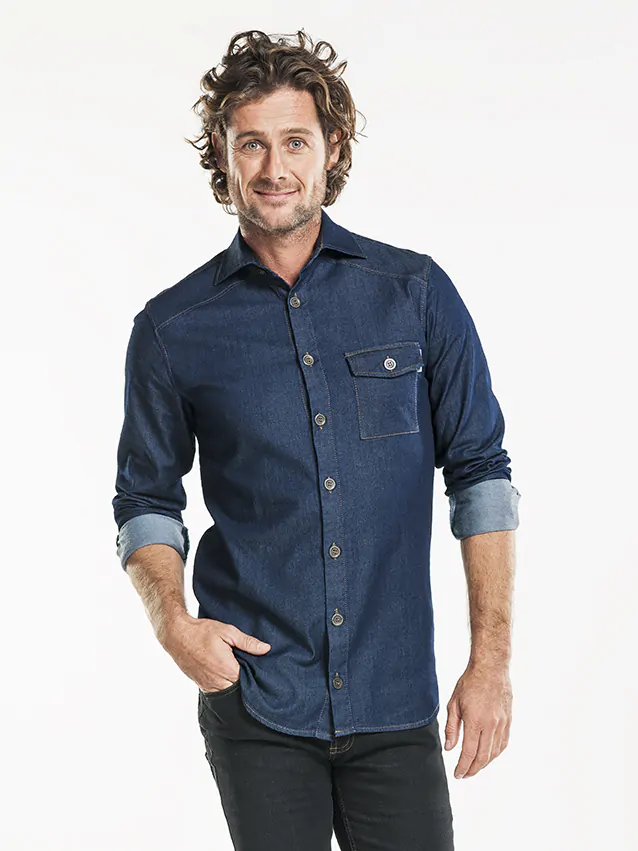 Denim shops stretch shirt