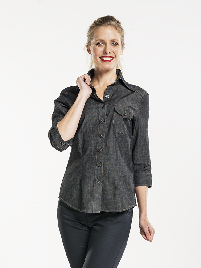 Shirt Women Antra Denim Stretch 3/4 Sleeve