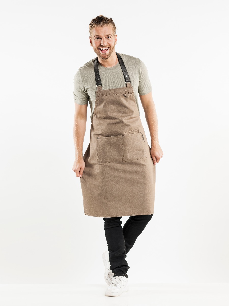 Bib Apron Forene Mud Denim W70-L90