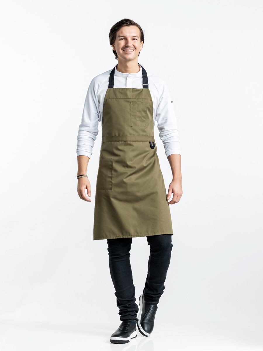 Bib Apron 2-Way Black W70 - L85