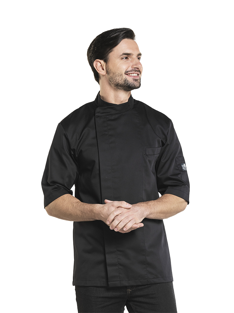 Chef Jacket Bacio Black Short Sleeve