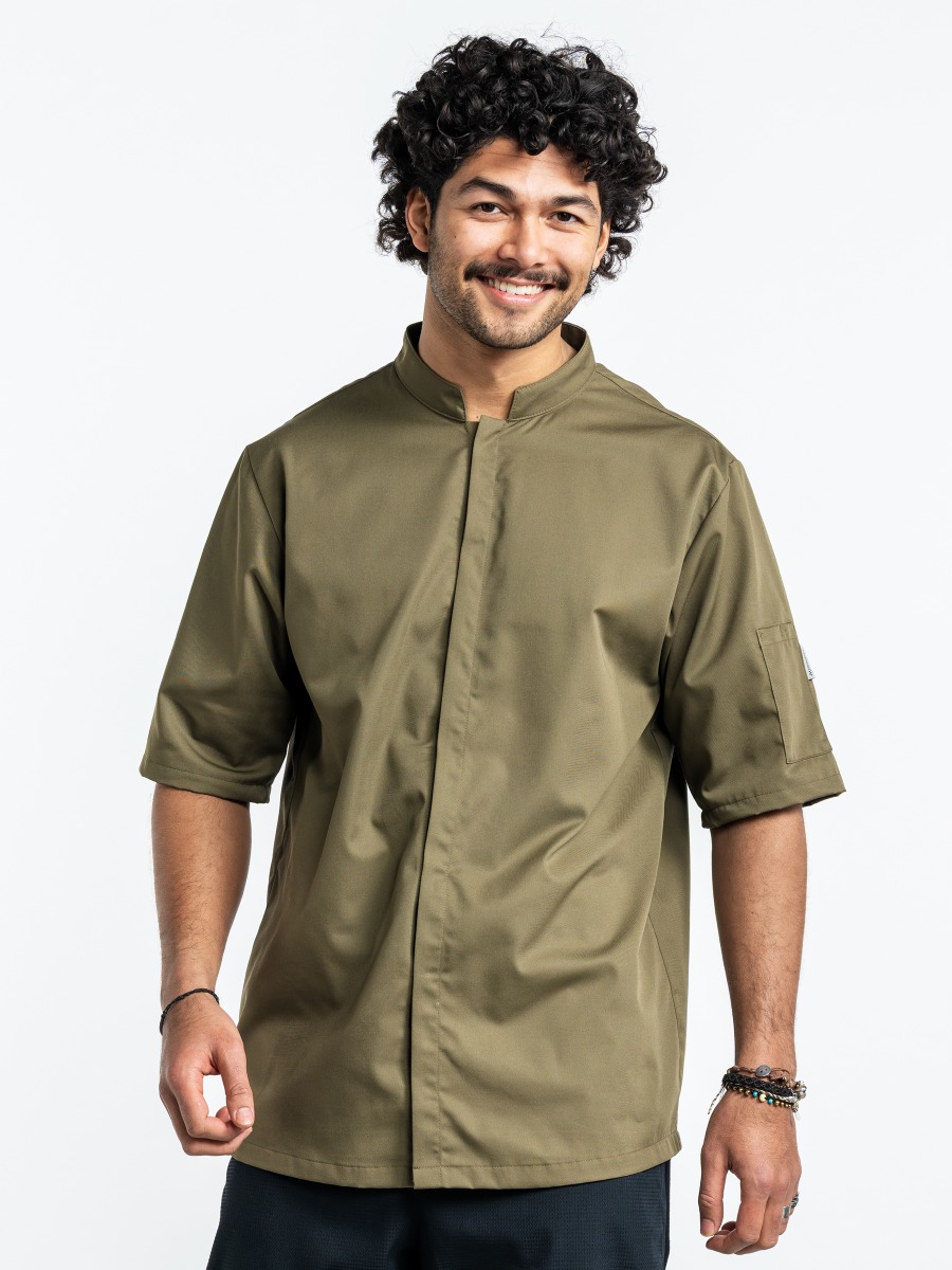 Chef Jacket Sabor Dark Olive Short Sleeve